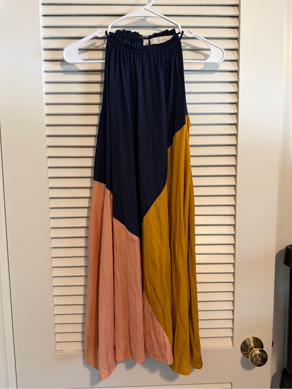 LOFT Colorblock Maxi in Navy, Mustard & Blush
